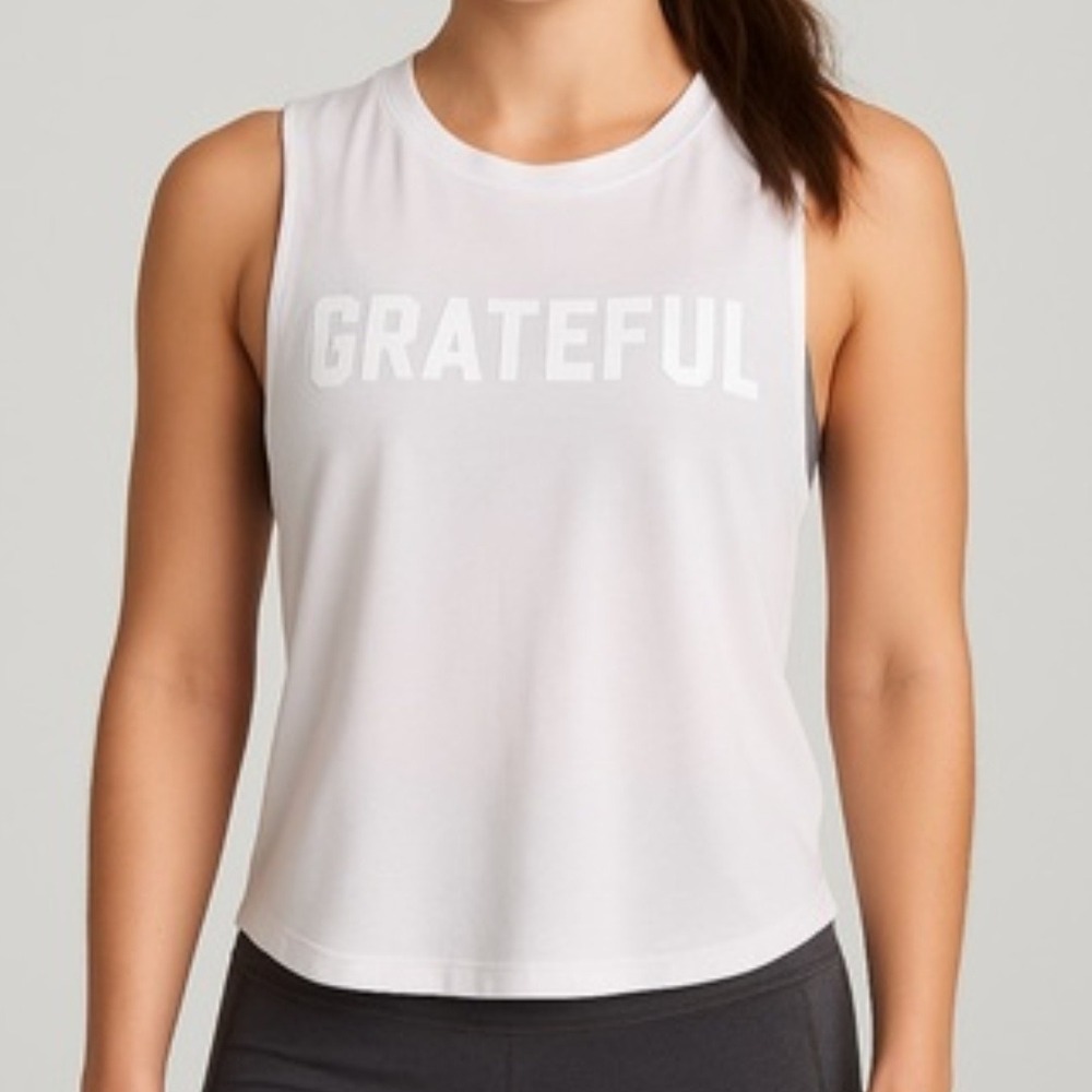 Spiritual Gangster | Grateful Graphic Muscle Tank Top in White